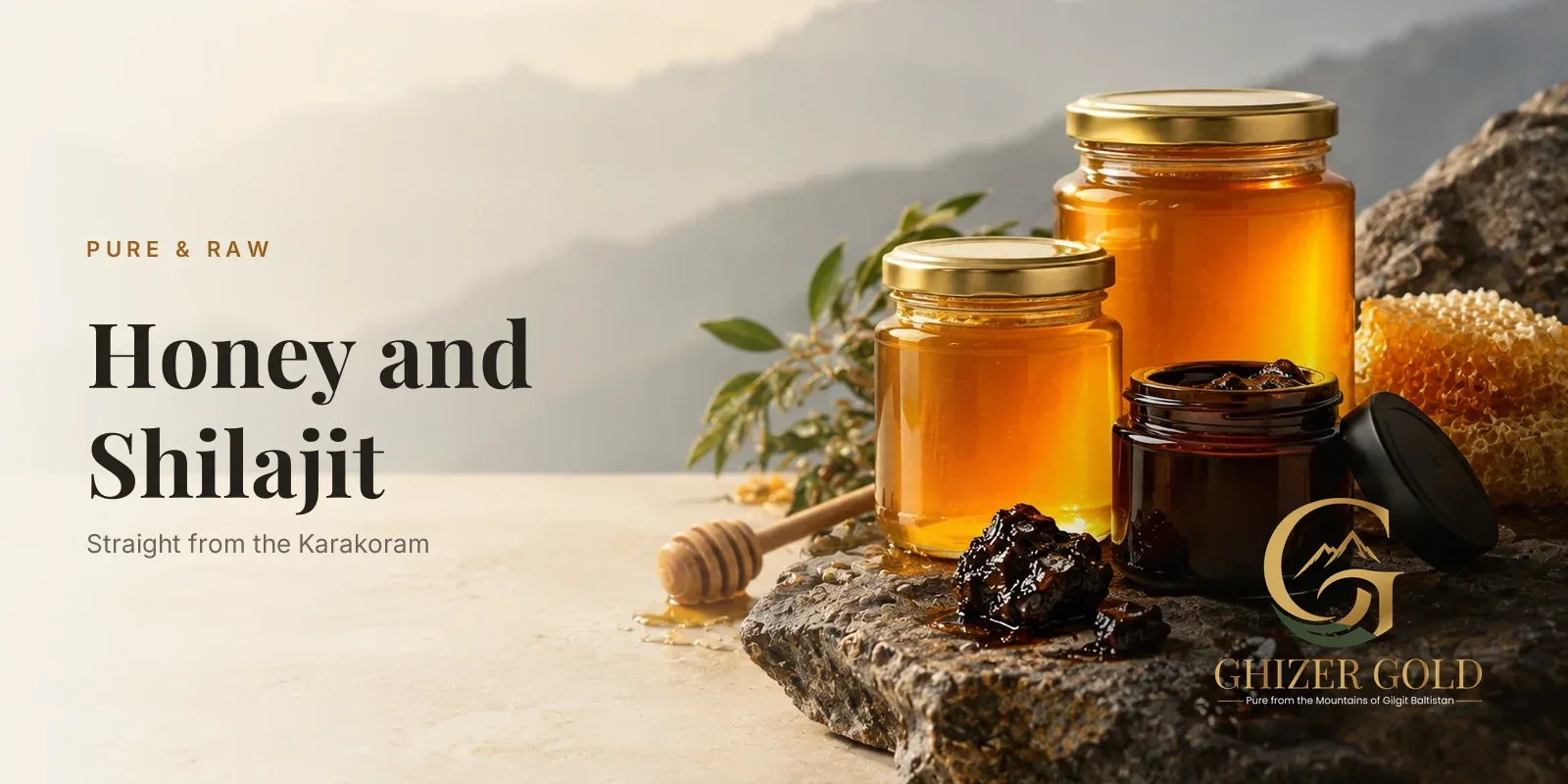 Pure raw honey and shilajit from the Karakoram.